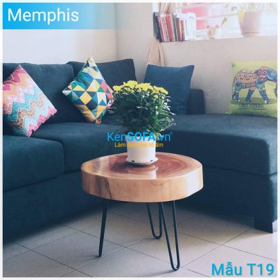 Bàn sofa T19 Memphis mặt gỗ xà cừ