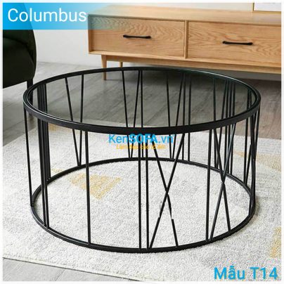 Bàn sofa T14 Columbus - Mặt kiếng tròn với vòng đồng hồ với 12 chữ số độc đáo