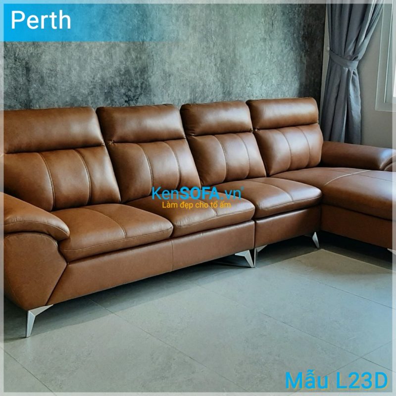 Sofa góc da công nghiệp CC01 Perth da Hàn Quốc nhập khẩu