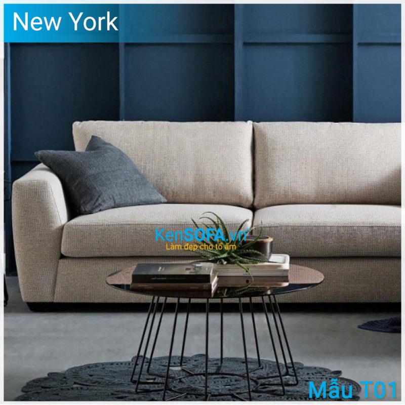 Bàn sofa T01 New York mặt kiếng