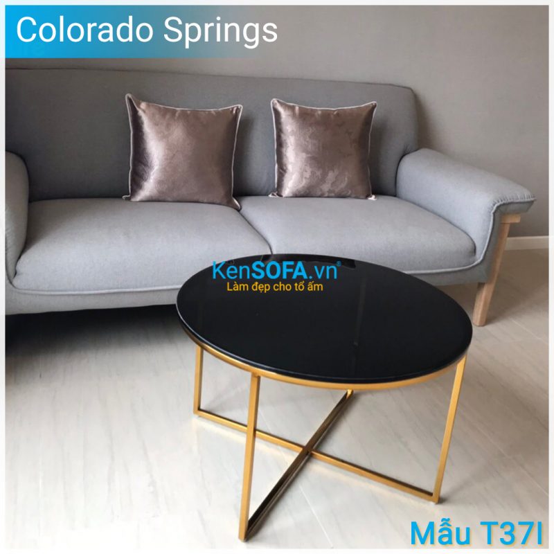 Bàn sofa T37I Colorado Springs GOLD INOX mặt kiếng