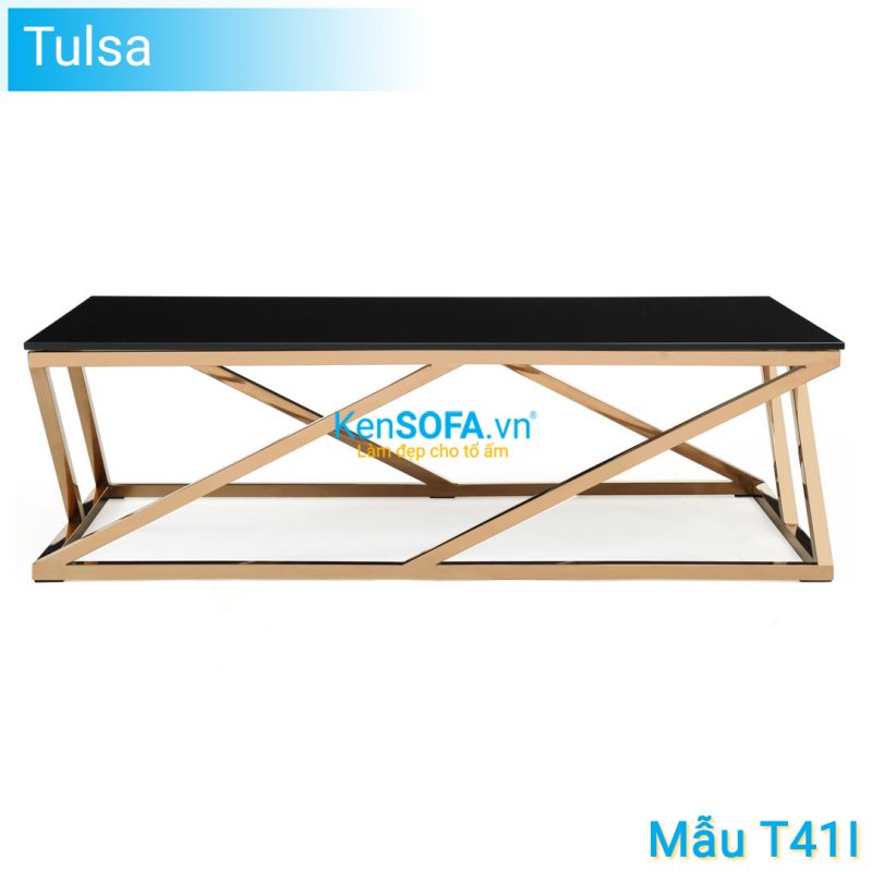 Bàn sofa T41I Tulsa GOLD INOX mặt kiếng