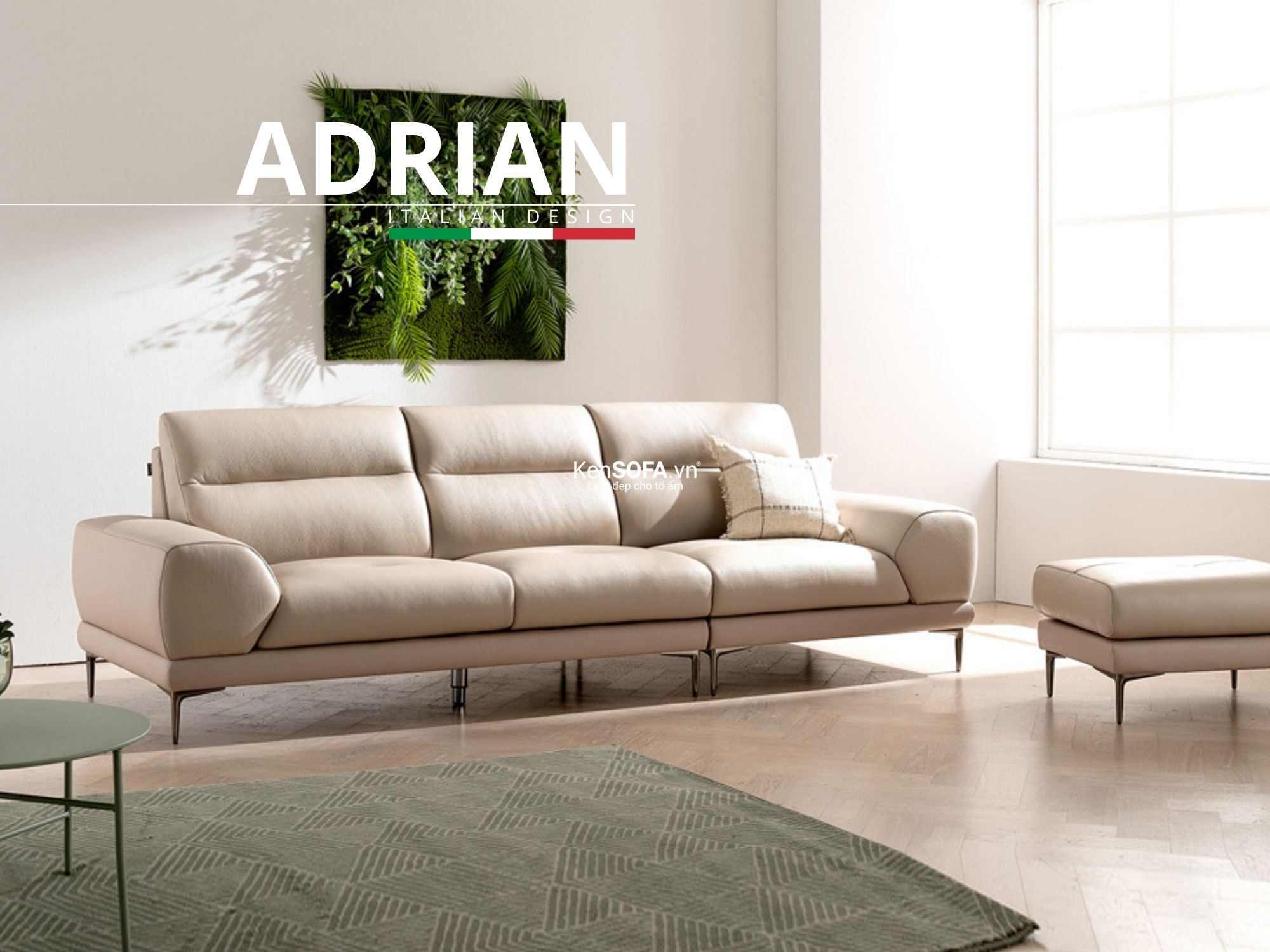 Sofa băng da cao cấp CC03 Arian da Hàn Quốc nhập khẩu