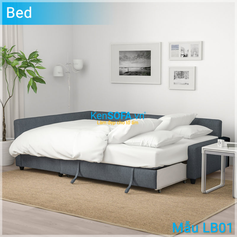 Sofa góc giường thông minh LB01 IKEA màu xám