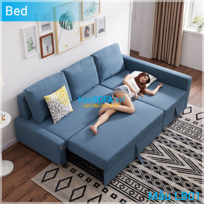 Sofa góc giường thông minh LB01 IKEA màu xanh