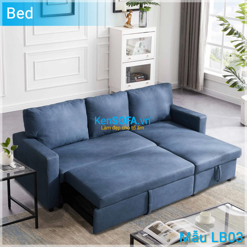 Sofa góc giường thông minh LB03 IKEA màu xanh