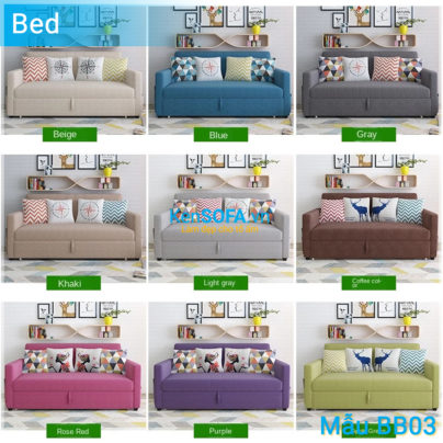 Sofa băng giường đa năng BB03 màu xanh