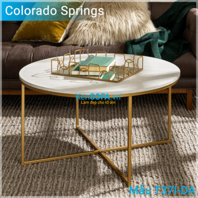Bàn sofa T37I-DA Colorado Springs GOLD INOX mặt đá