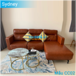 Sofa góc da công nghiệp CC02 Sydney da Hàn Quốc nhập khẩu