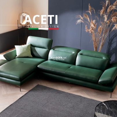 Sofa góc da cao cấp CC08 Aceti da Hàn Quốc nhập khẩu