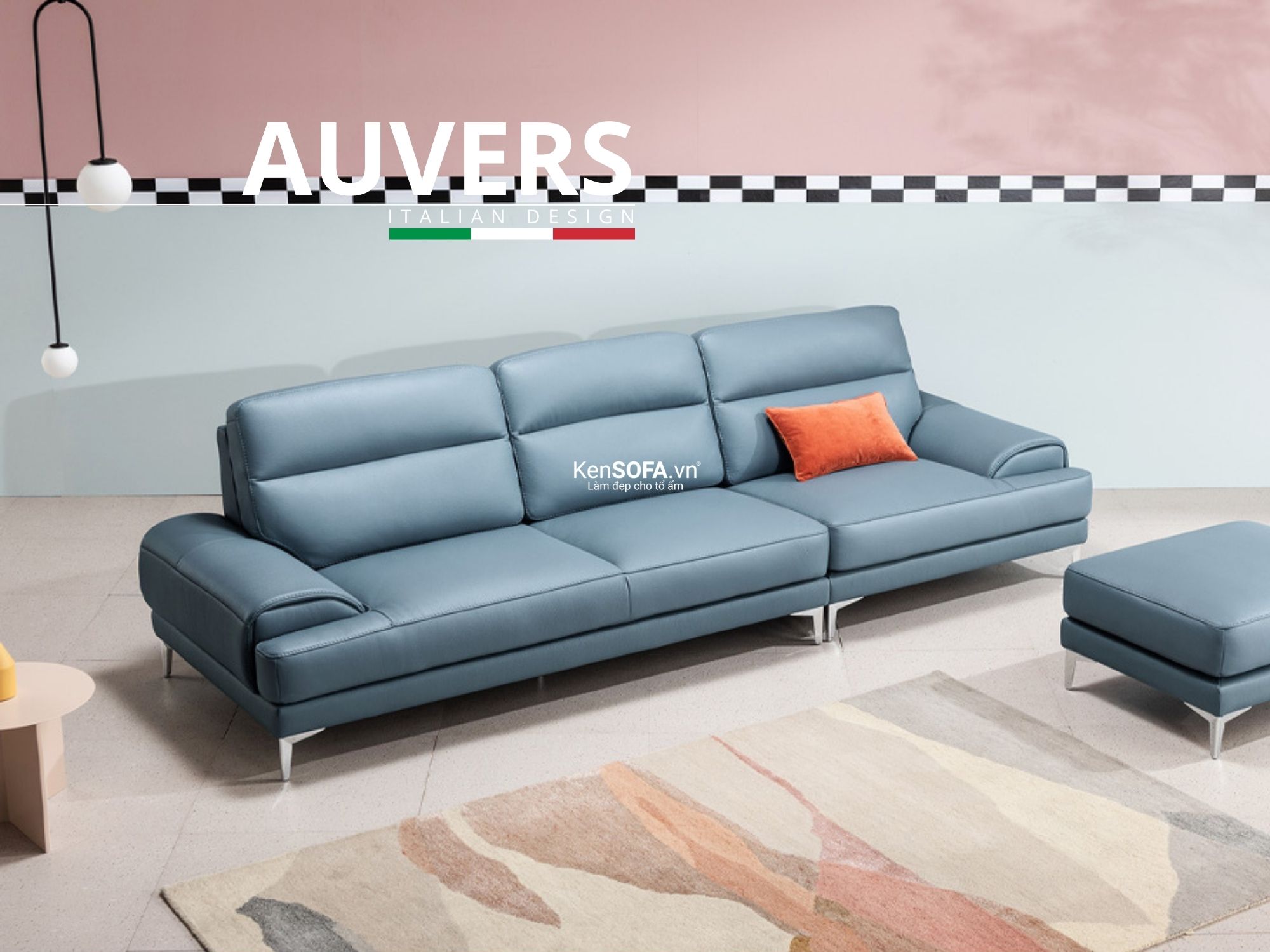 Sofa băng da cao cấp CC13 Auvers da Hàn Quốc nhập khẩu