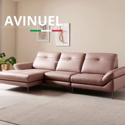 Sofa góc da cao cấp CC14 Avinuel da Hàn Quốc nhập khẩu