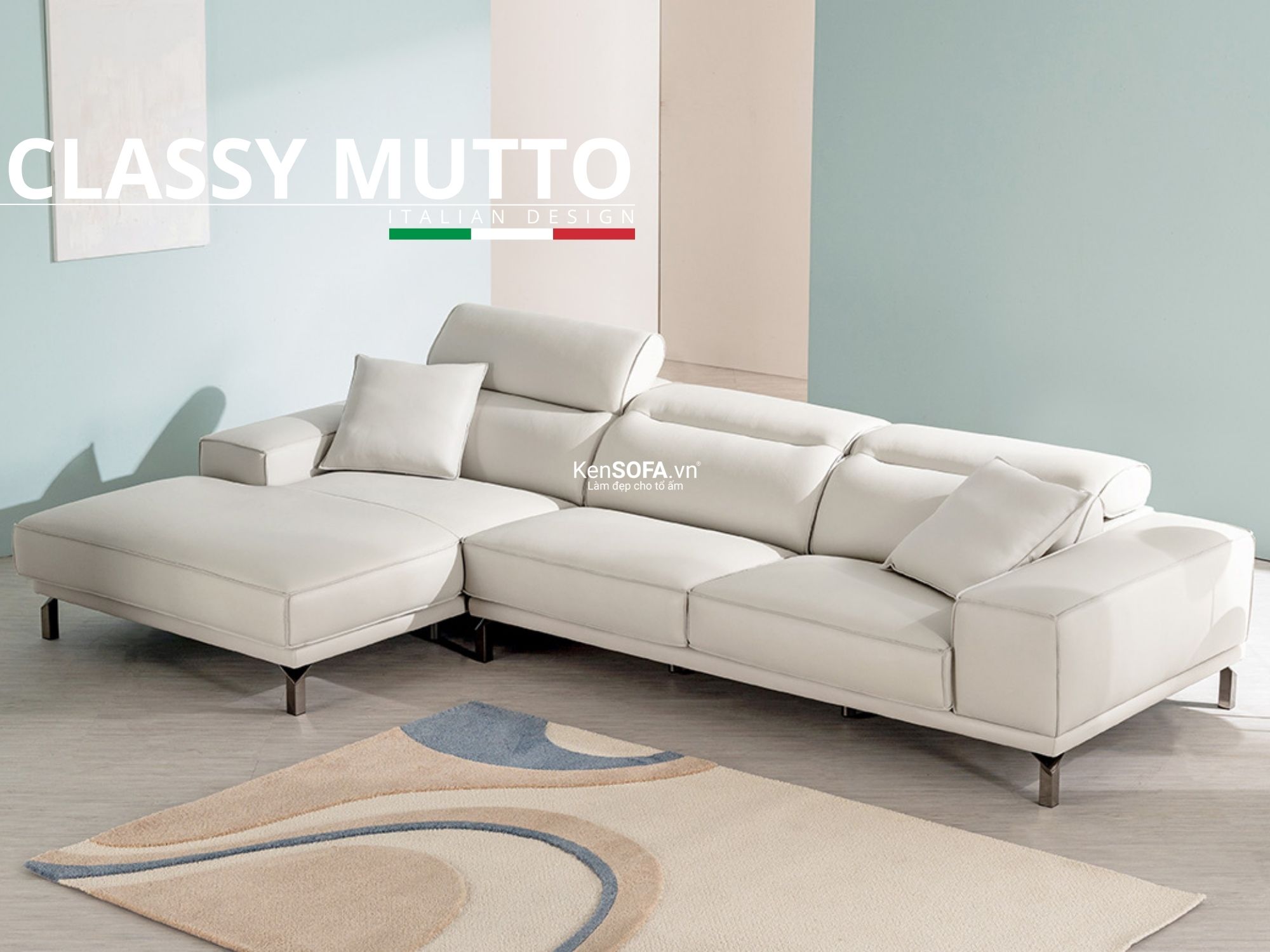 Sofa góc da cao cấp CC27 Classy Mutto da Hàn Quốc nhập khẩu