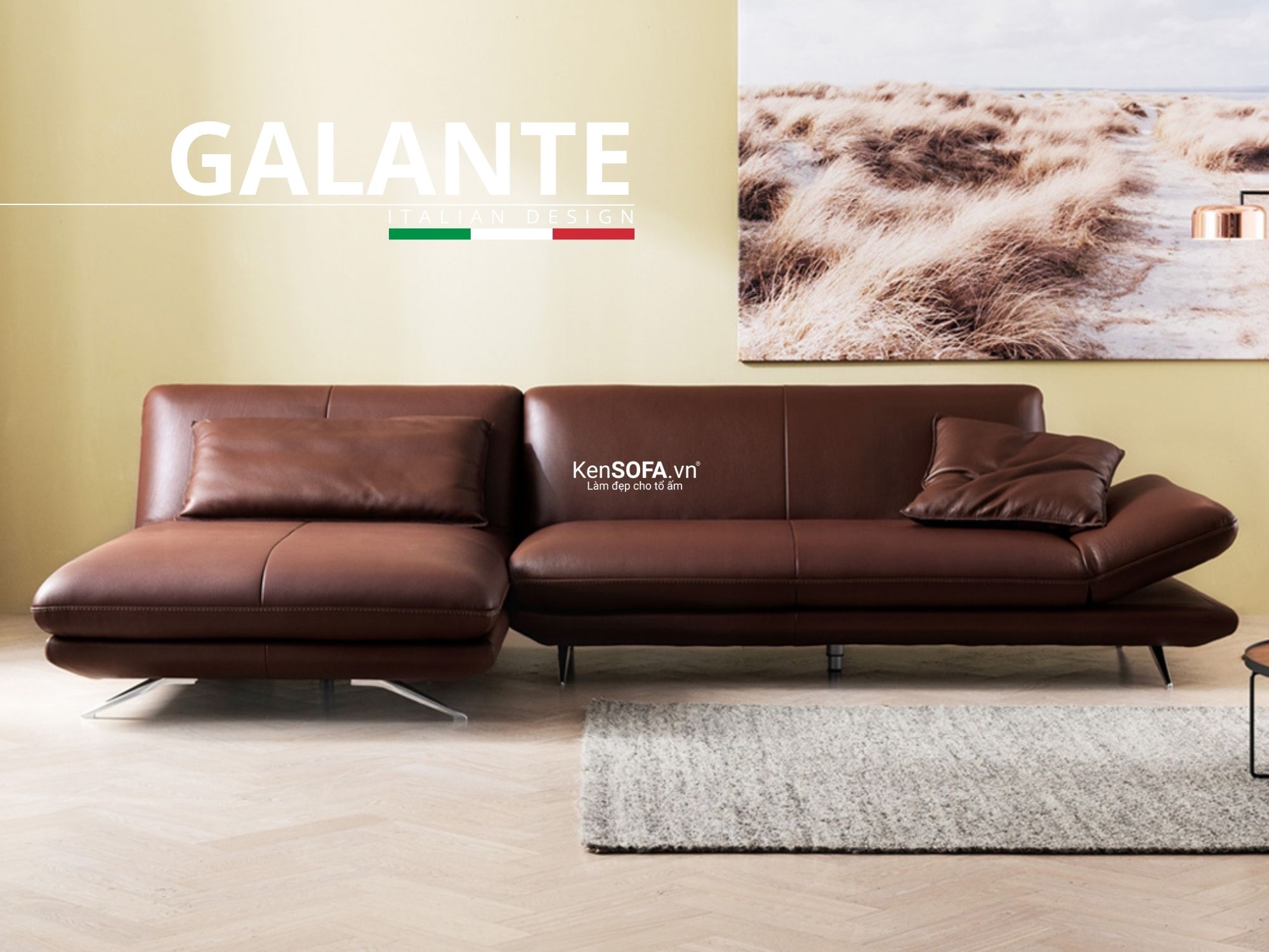 Sofa góc da cao cấp CC41 Galante da Hàn Quốc nhập khẩu