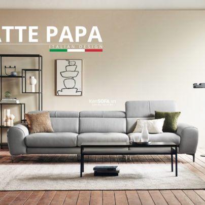 Sofa băng da cao cấp CC50 Latte Papa da Hàn Quốc nhập khẩu