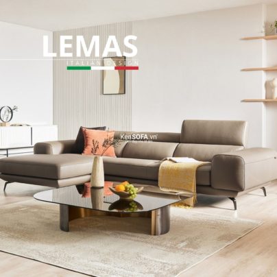 Sofa góc da cao cấp CC55 Lemas da Hàn Quốc nhập khẩu