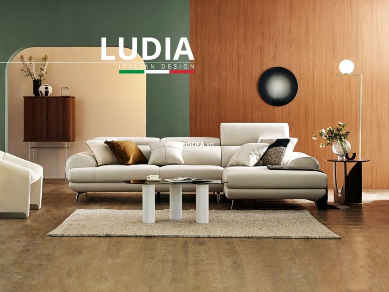 Sofa góc da cao cấp CC60 Ludia da Hàn Quốc nhập khẩu
