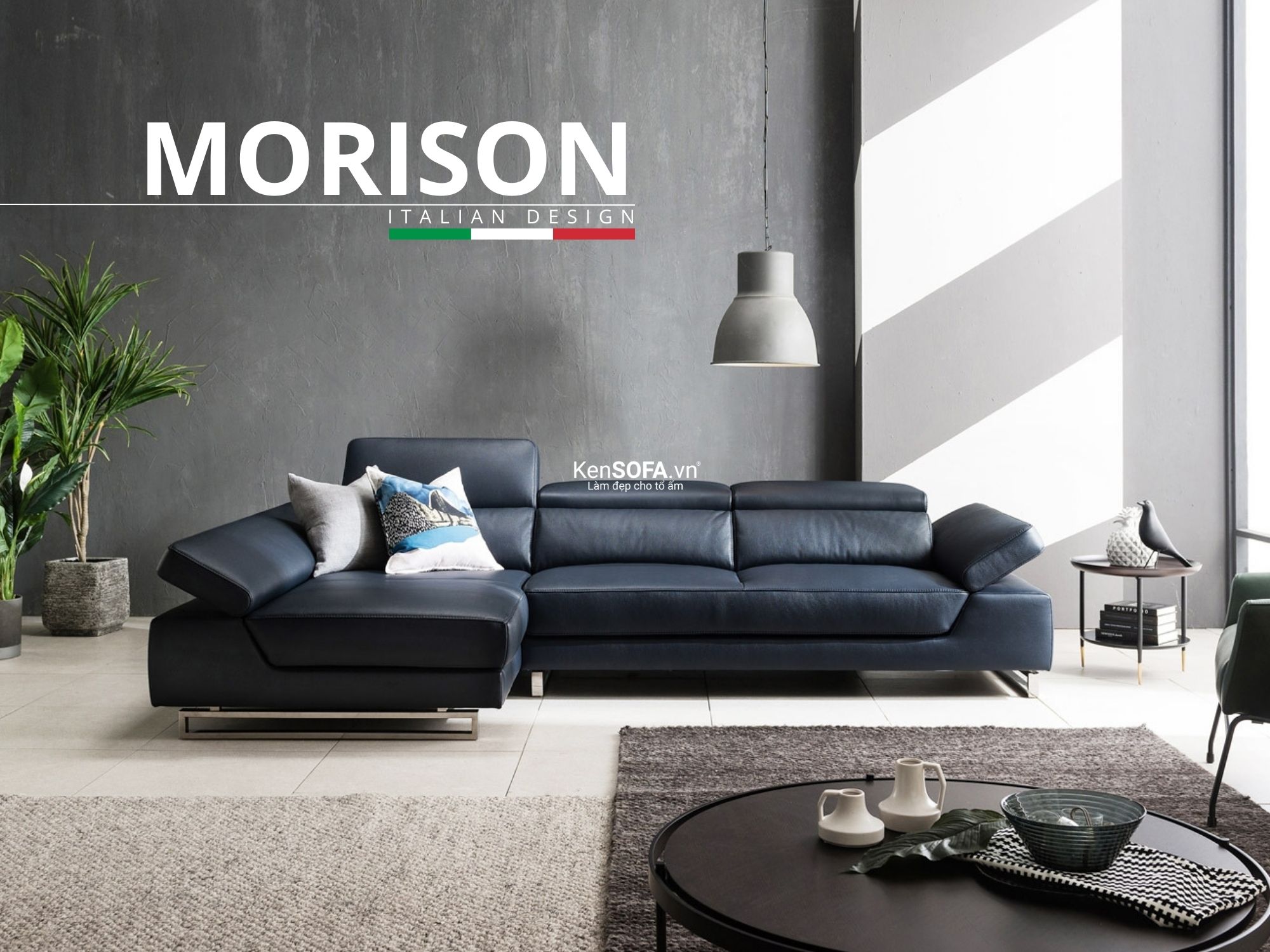 Sofa góc da cao cấp CC64 Morison da Hàn Quốc nhập khẩu