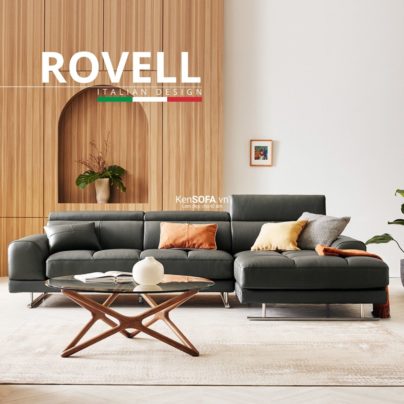 Sofa góc da cao cấp CC76 Rovell da Hàn Quốc nhập khẩu