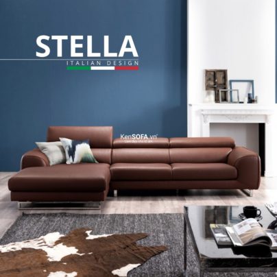 Sofa góc da cao cấp CC80 Stella da Hàn Quốc nhập khẩu