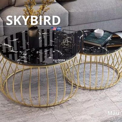 Cặp bàn tròn sofa T47D mặt đá Skybird