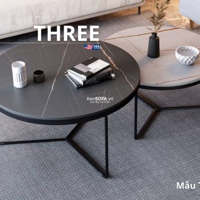 Cặp bàn tròn sofa T54D mặt đá Three