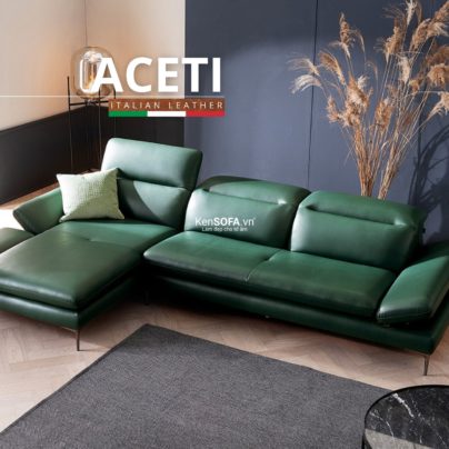 Sofa góc da bò Ý 🇮🇹 DA08 Aceti nhập khẩu