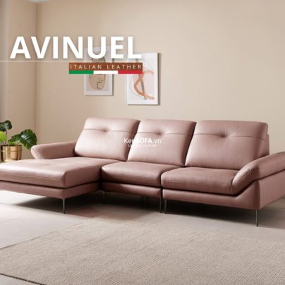 Sofa góc da bò Ý 🇮🇹 DA14 Avinuel nhập khẩu