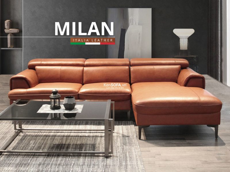 Sofa góc da bò Ý 100% 🇮🇹 DA02 Milan nhập khẩu