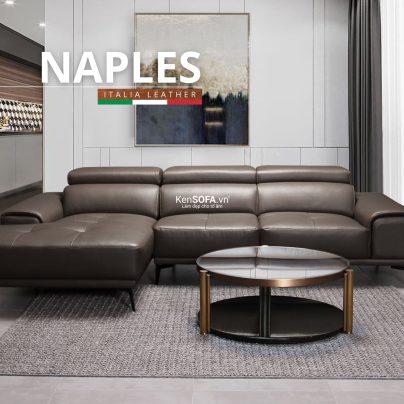 Sofa góc da bò Ý 100% 🇮🇹 DA03 Naples nhập khẩu