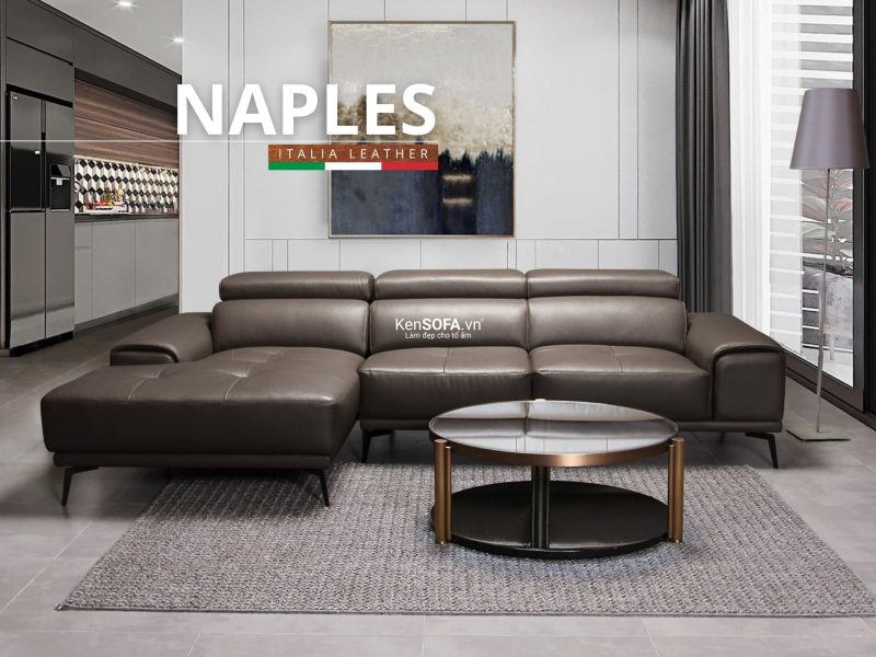Sofa góc da bò Ý 100% 🇮🇹 DA03 Naples nhập khẩu