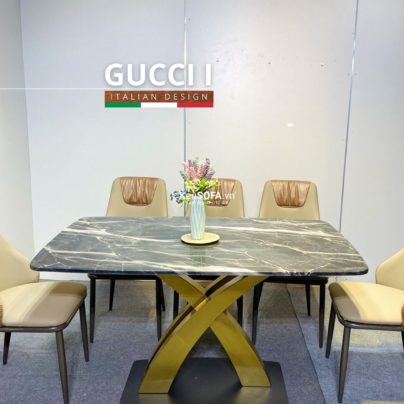 Bộ bàn ăn Gucci inox C20 và 5 ghế Orin G07 nhập khẩu