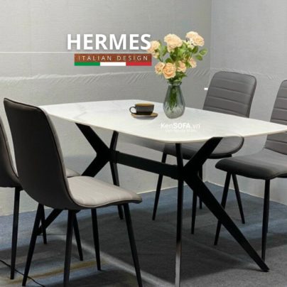 Bộ bàn ăn Hermes C29 và 4 ghế Nate G29 nhập khẩu