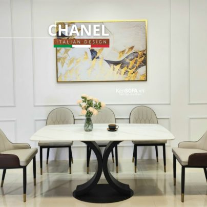 Bộ bàn ăn Chanel C30 và 5 ghế Monet G14 nhập khẩu