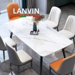 Bộ bàn ăn Lanvin C03 và 6 ghế Monet Không Tay G25 nhập khẩu