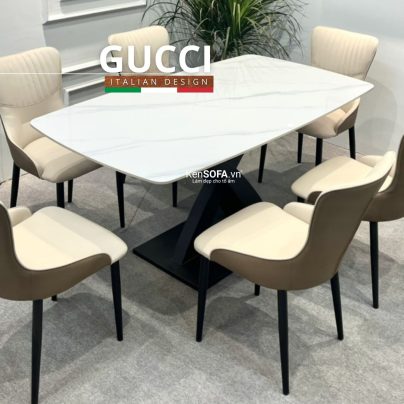 Bộ bàn ăn Gucci C10 và 6 ghế Royal G26 nhập khẩu