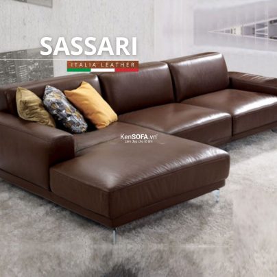 Sofa góc da bò Ý 100% 🇮🇹 DA32 Sassari nhập khẩu