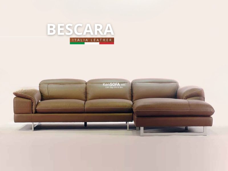 Sofa góc da bò Ý 100% 🇮🇹 DA34 Bescara nhập khẩu