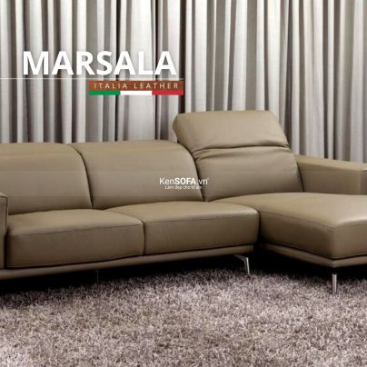 Sofa góc da bò Ý 100% 🇮🇹 DA54 Marsala nhập khẩu