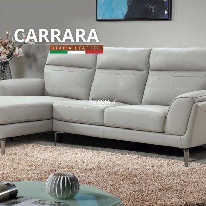 Sofa góc da bò Ý 100% 🇮🇹 DA80 Carrara nhập khẩu