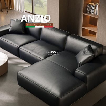 Sofa góc da bò Ý 100% 🇮🇹 DA92 Anzio nhập khẩu