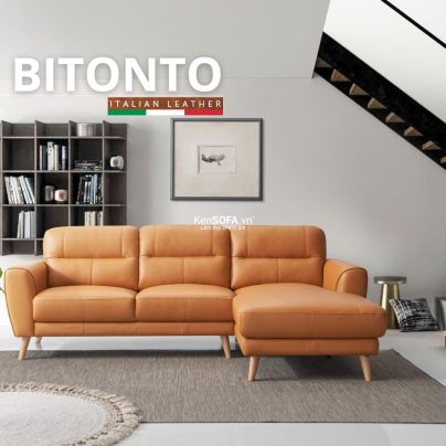 Sofa góc da cao cấp CC97 Bitonto da Hàn Quốc nhập khẩu