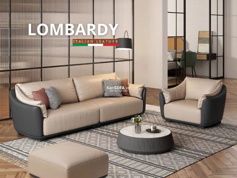 Sofa băng da cao cấp CC108 Lombardy Hàn Quốc nhập khẩu