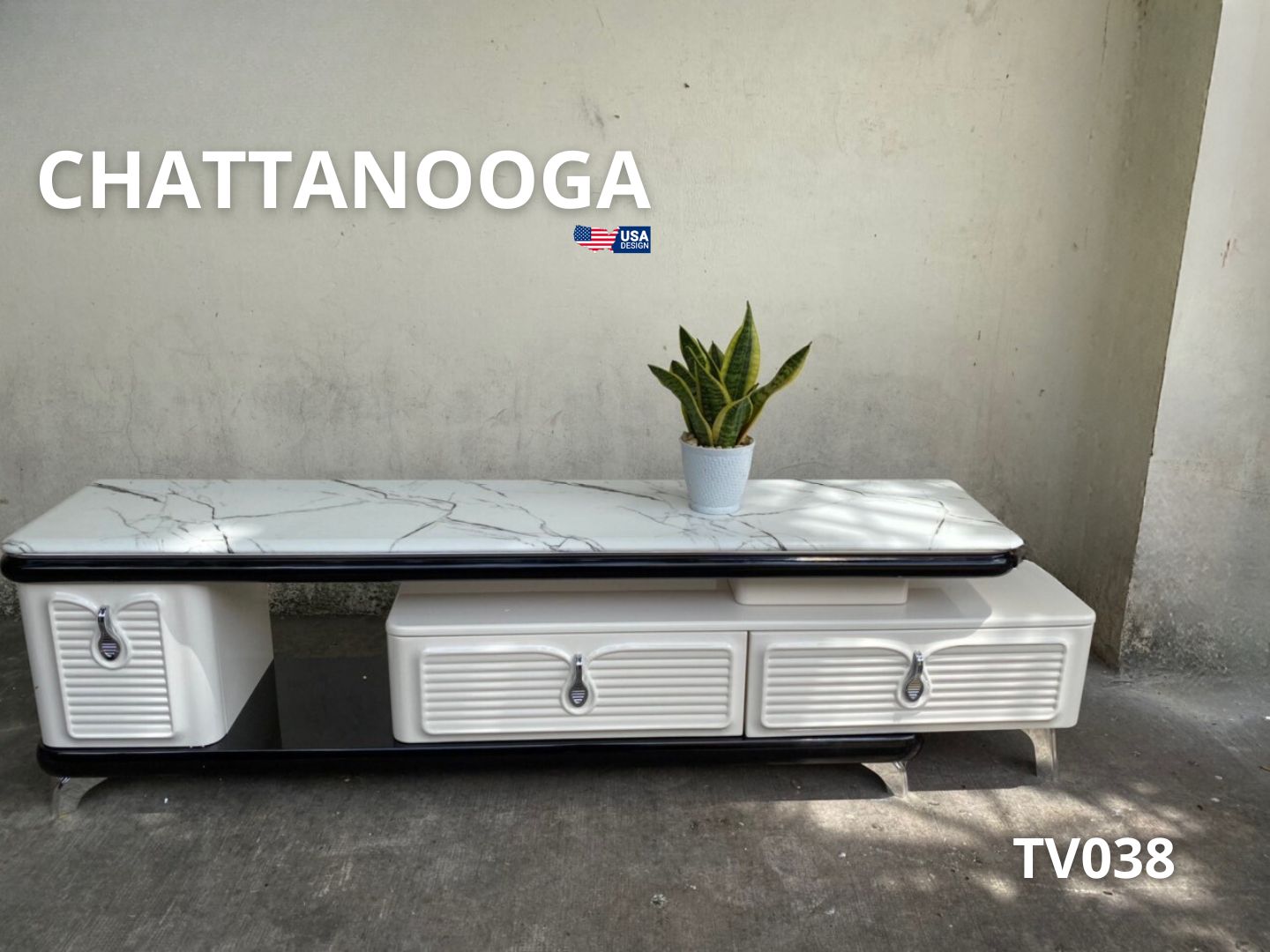 Kệ Tivi mặt đá TV308 Chattanooga nhập khẩu - Kệ TiVi - KenSOFA.vn