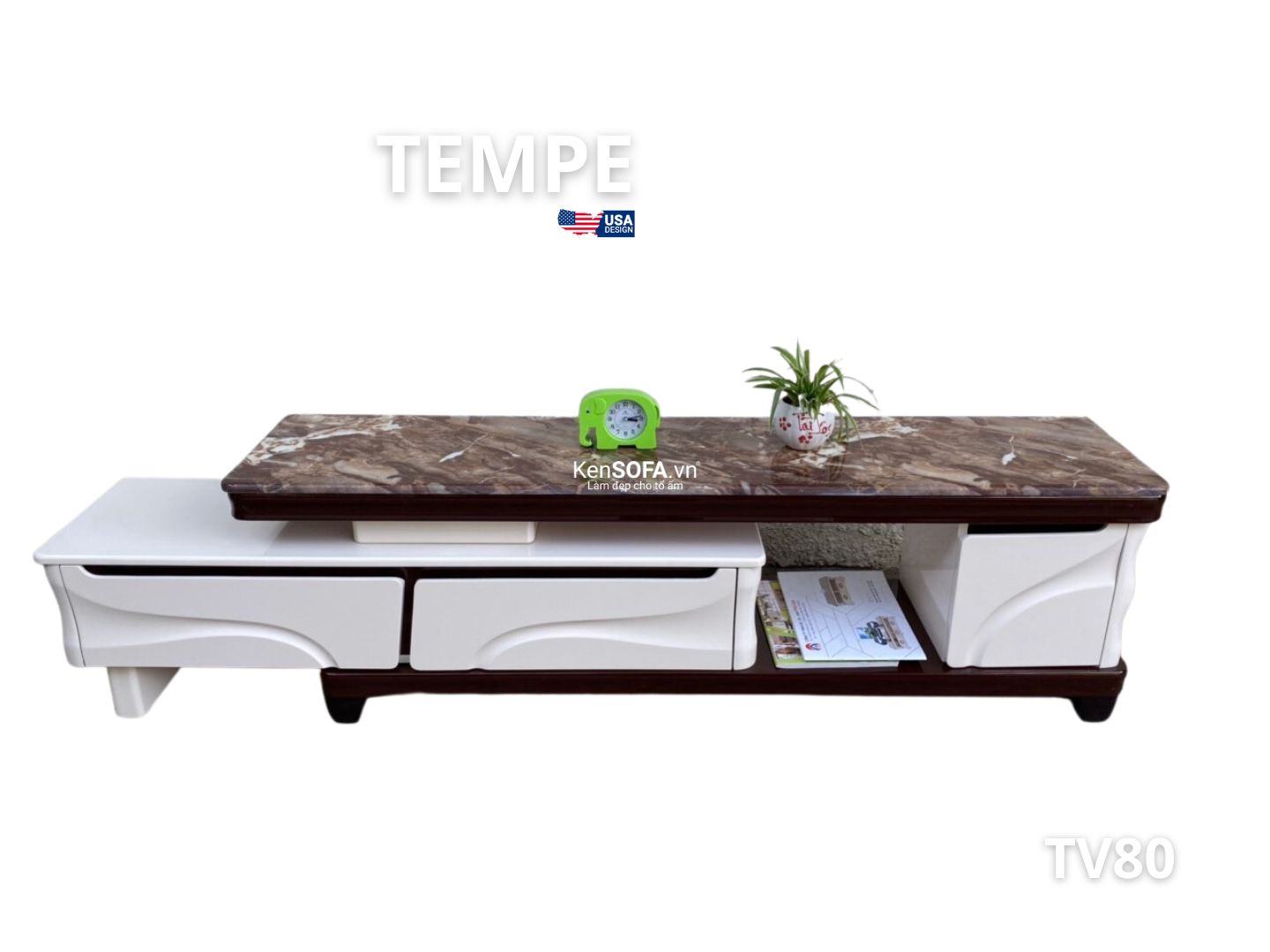 Kệ Tivi mặt đá TV80 Tempe nhập khẩu - Kệ TiVi - KenSOFA.vn
