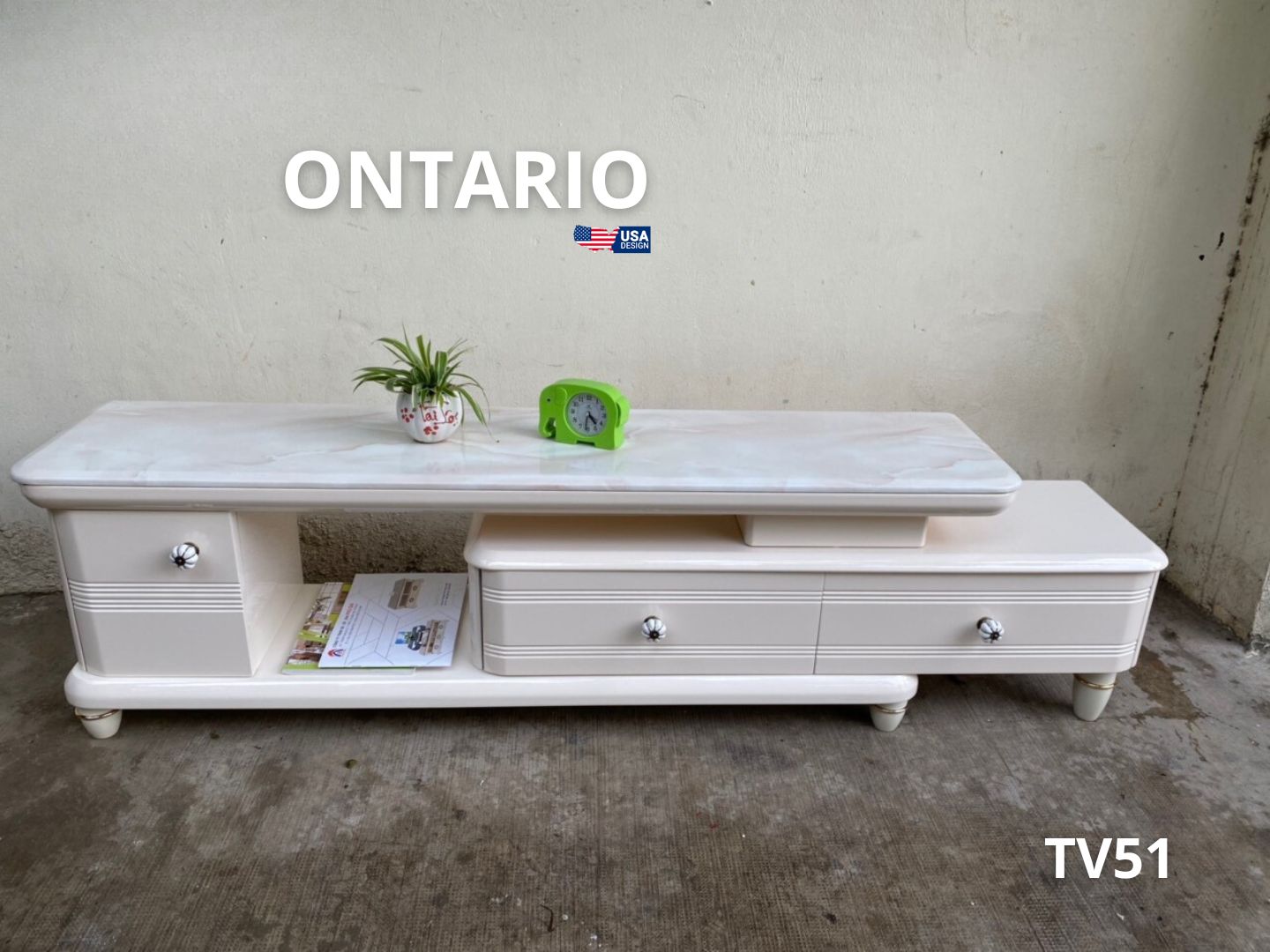 Kệ Tivi mặt đá TV51 Ontario nhập khẩu - Kệ TiVi - KenSOFA.vn