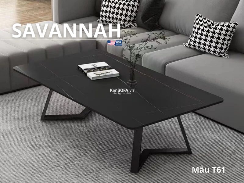 Bàn sofa T61 Savannah mặt đá Ceramic