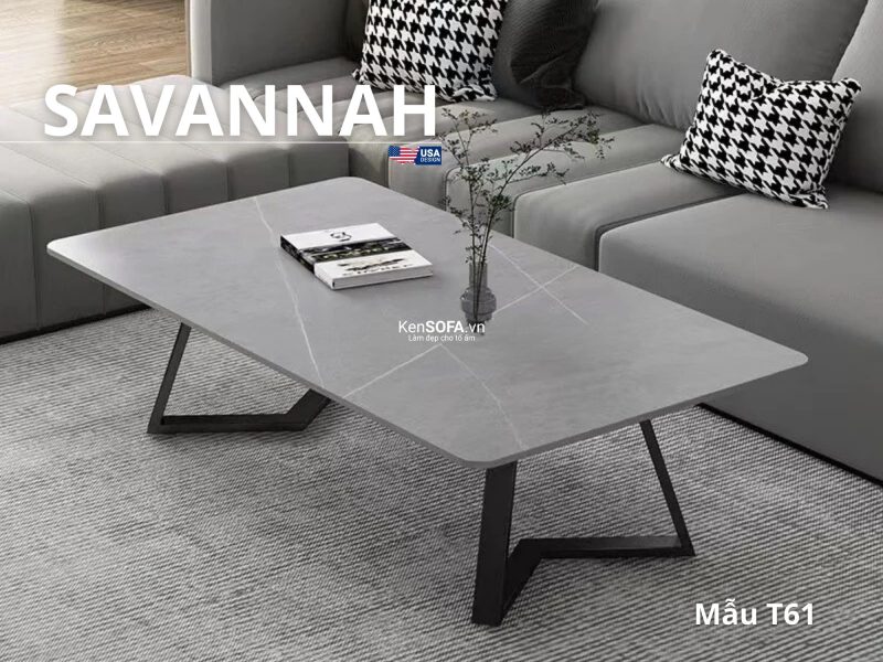 Bàn sofa T61 Savannah mặt đá Ceramic