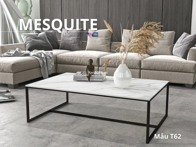 Bàn sofa T62 Mesquite mặt đá Ceramic