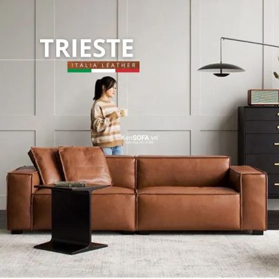 Sofa băng da bò Ý 100% 🇮🇹 DA100 Trieste nhập khẩu